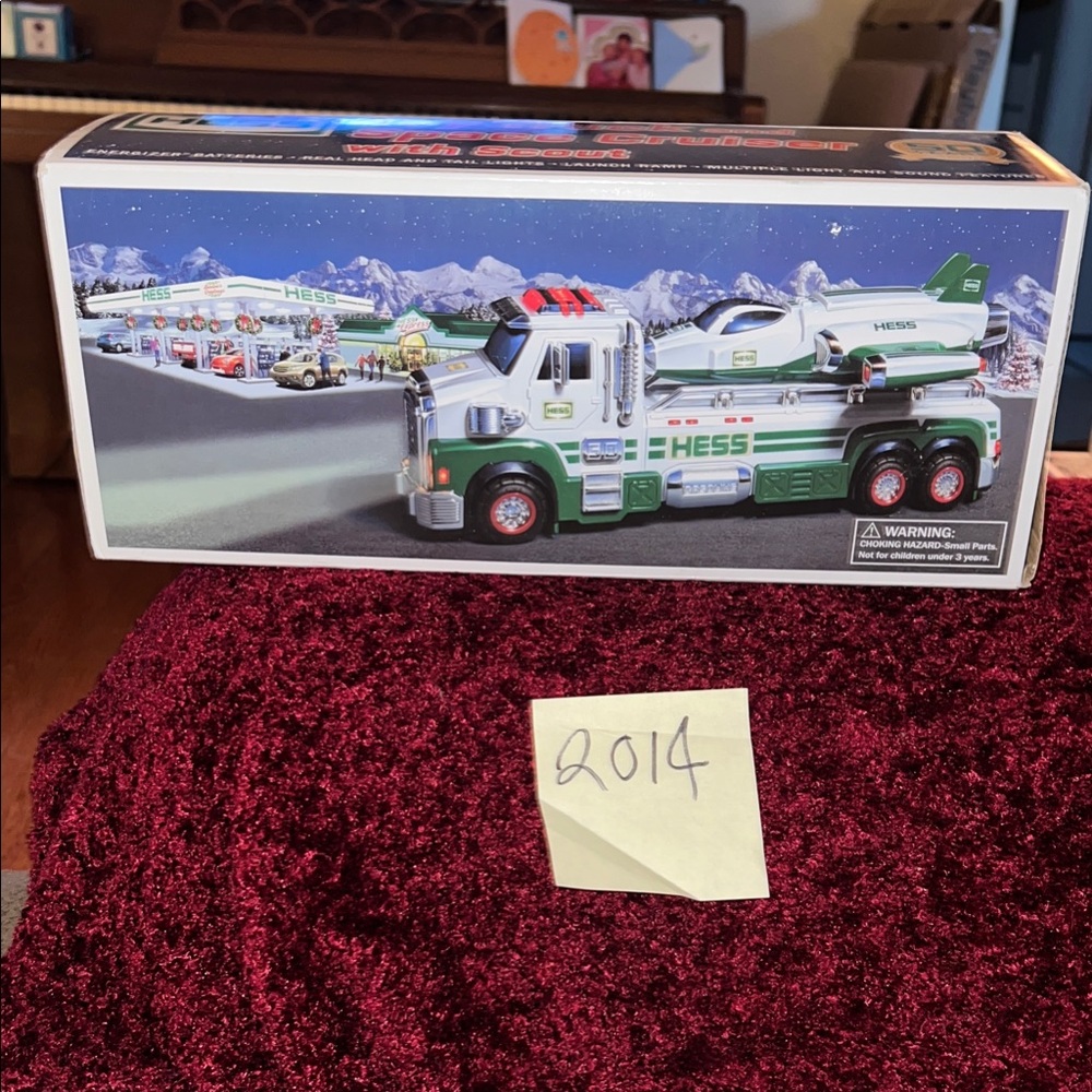 Hess Green and White Toy Truck with Helicopter